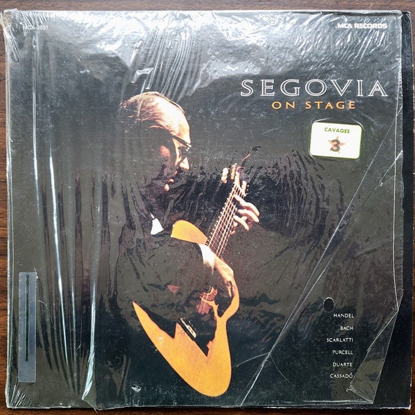 Segovia Classical Guitar LP, Pristine!  Vintage Vinyl Record Album Segovia on Stage, Bach Scarlatti Handel Purcell Duarte. Cool Music Gift!