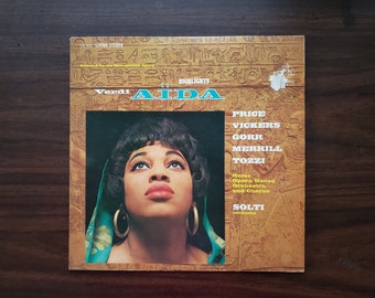 HERMOSO Leontyne Price Verdi Aida Opera Highlights LP! Álbum de discos de vinilo vintage Funda original, Folleto. Regalo de ópera, regalo de música clásica