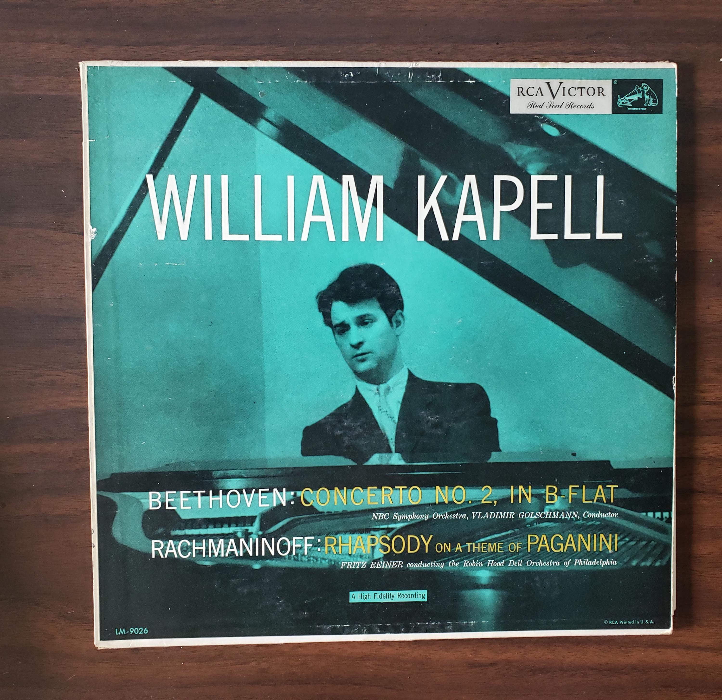 William Kapell Vinyl Record: Beethoven, Rachmaninoff - 1953 RCA