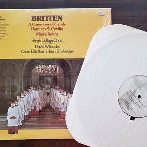PRISTINE Britten Ceremony of Carols LP, Vintage Vinyl Record Album, King's College Cambridge. Orig Shrink, Classical Music Christmas Gift image 2