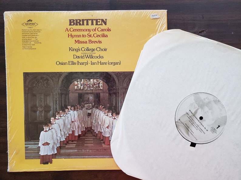 PRISTINE Britten Ceremony of Carols LP, Vintage Vinyl Record Album, King's College Cambridge. Orig Shrink, Classical Music Christmas Gift image 2