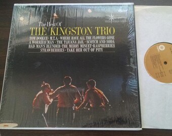 Kingston Trio folk music LP , Pristine!! 1960s Vintage Vinyl Record Album, Fine Condition, Original Shrink. Nostalgic retro 60s hippie gift