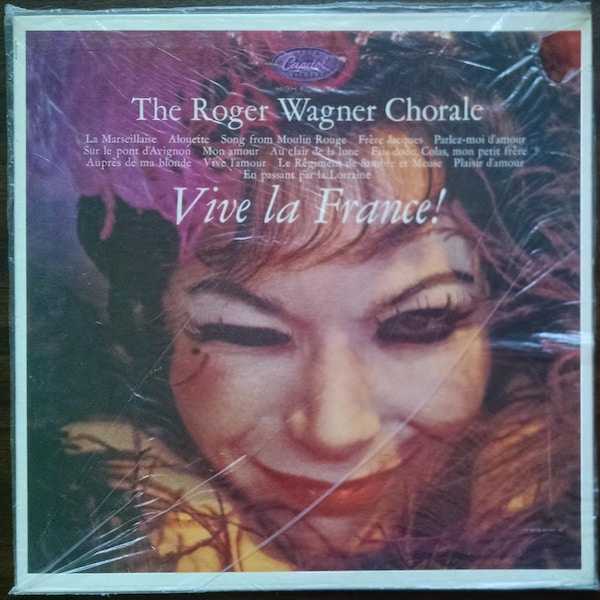 60s French Music LP, Pristine! Vintage Vinyl Record Album Vive La France Roger Wagner Chorale, Gorgeous Booklet &t Art. Orig Shrink. Superb!