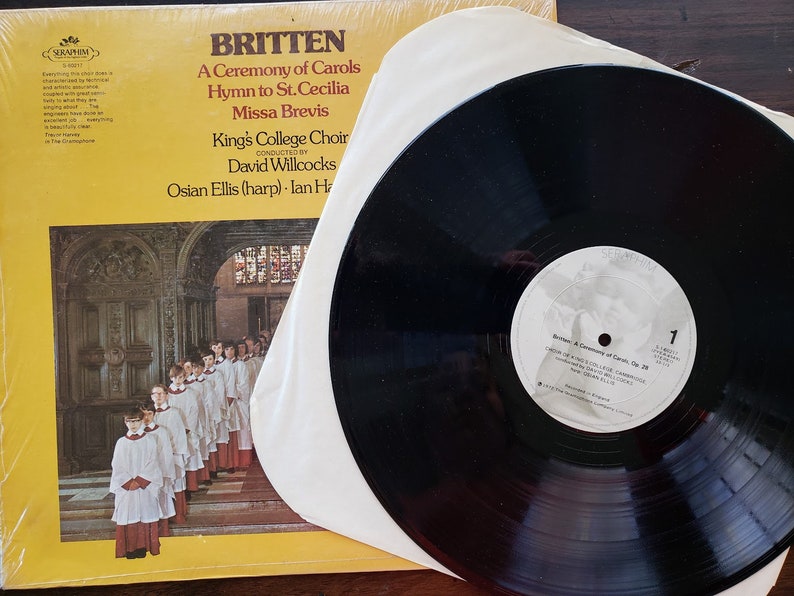 PRISTINE Britten Ceremony of Carols LP, Vintage Vinyl Record Album, King's College Cambridge. Orig Shrink, Classical Music Christmas Gift image 3