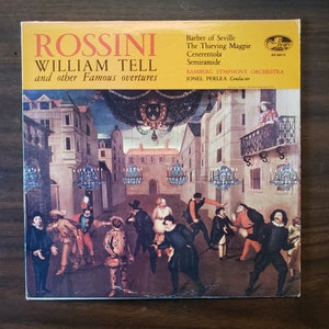 Rossini Overtures LP, Beautiful! William Tell Bonanza Theme, Barber of Seville, Cinderella. 60s Vintage Vinyl Record Album, Cute Opera Gift!