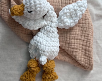 Ganso de ganchillo: peluche hecho a mano para bebé, regalo para baby shower
