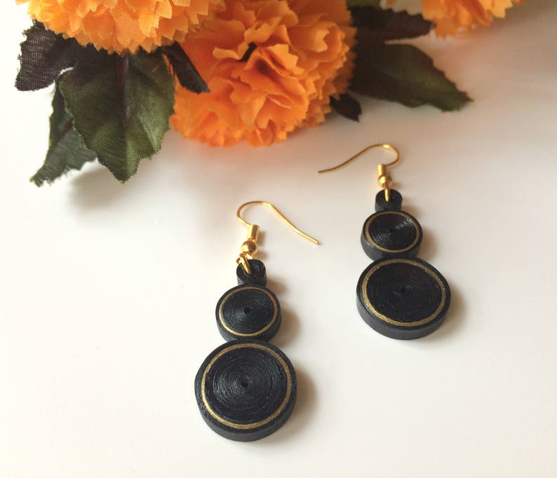 Fashion black earrings gift for women Gothic black earrings Etsy