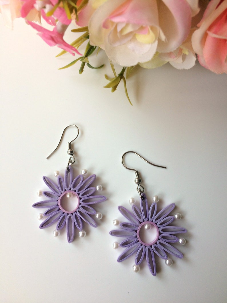 Lavender flower earrings Clearance