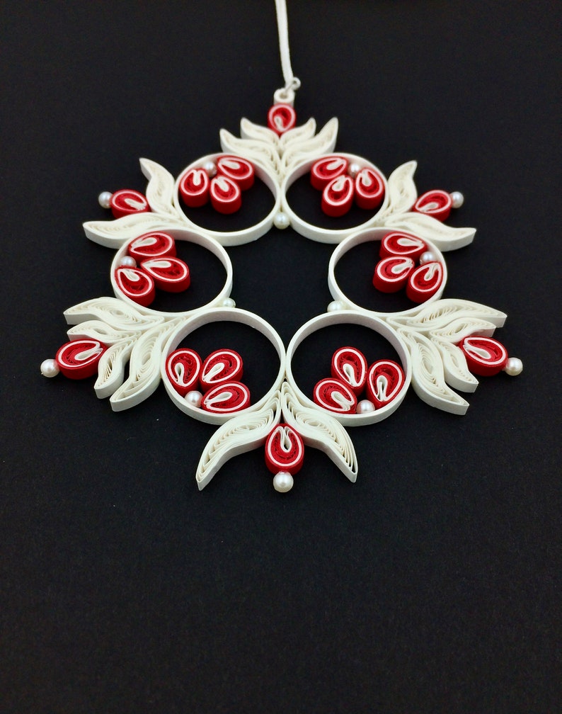 Unique Christmas tree ornaments, Paper quilling art, Modern Christmas decorations, Unique christmas bauble, Employee Christmas gifts image 4