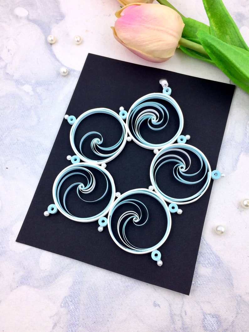 Modern Christmas decorations, Unique Christmas tree ornaments, Employee Christmas gifts, Paper quilling art, Unique christmas bauble image 1