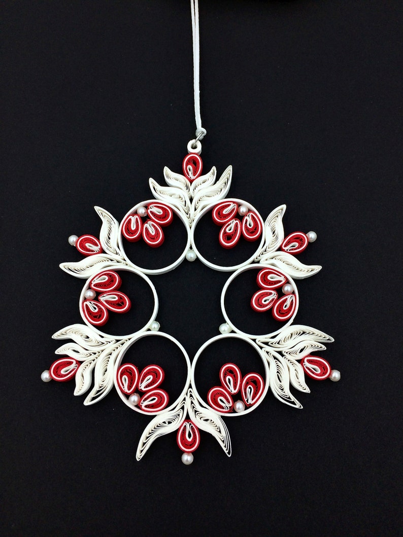 Unique Christmas tree ornaments, Paper quilling art, Modern Christmas decorations, Unique christmas bauble, Employee Christmas gifts image 5