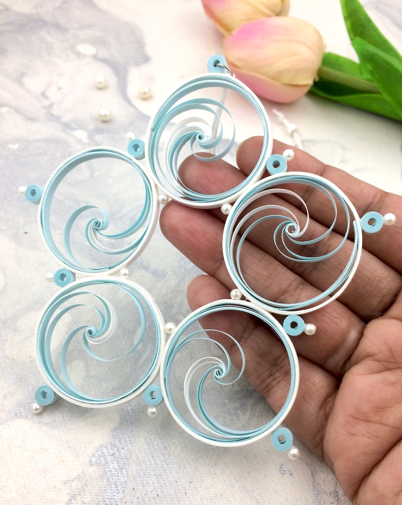 Modern Christmas decorations, Unique Christmas tree ornaments, Employee Christmas gifts, Paper quilling art, Unique christmas bauble image 6