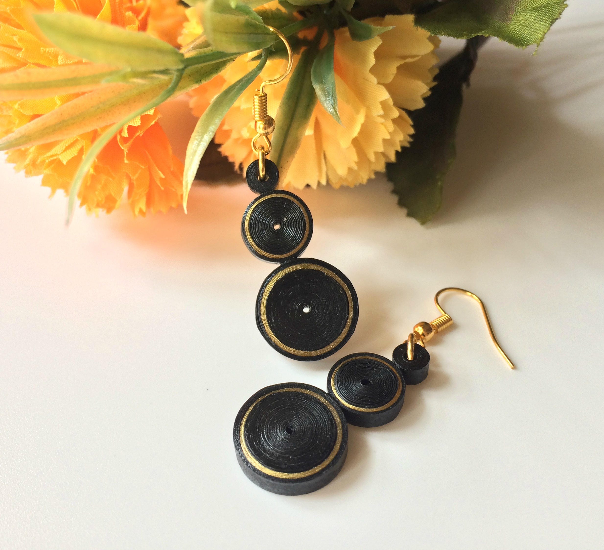 Fashion black earrings gift for women Gothic black earrings Etsy