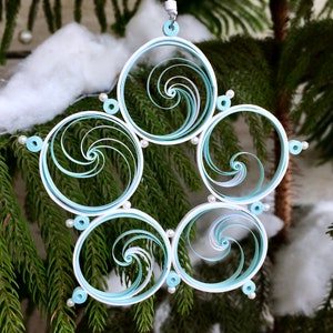 Modern Christmas decorations, Unique Christmas tree ornaments, Employee Christmas gifts, Paper quilling art, Unique christmas bauble image 4