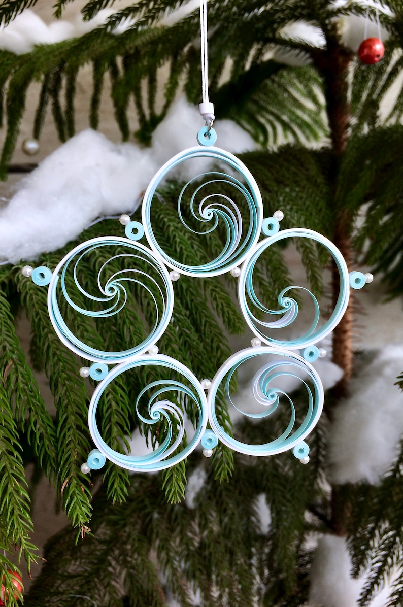 Modern Christmas decorations, Unique Christmas tree ornaments, Employee Christmas gifts, Paper quilling art, Unique christmas bauble image 4