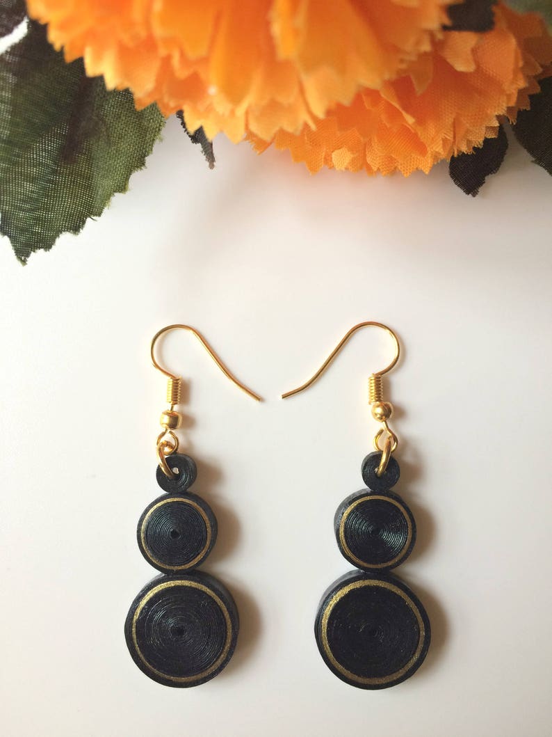 Fashion black earrings gift for women Gothic black earrings Etsy
