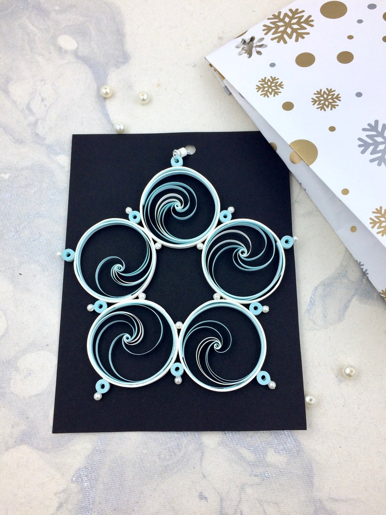 Modern Christmas decorations, Unique Christmas tree ornaments, Employee Christmas gifts, Paper quilling art, Unique christmas bauble image 5