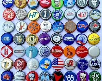 100 tapas de botellas de cerveza surtidas, sin abolladuras