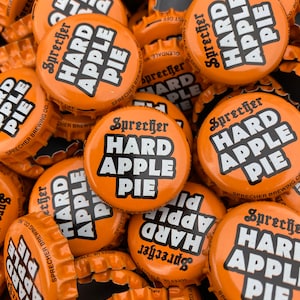 100 ((Sprecher Hard Apple Pie)) **NO DENTS** Orange Soda Cider Beer Bottle Caps