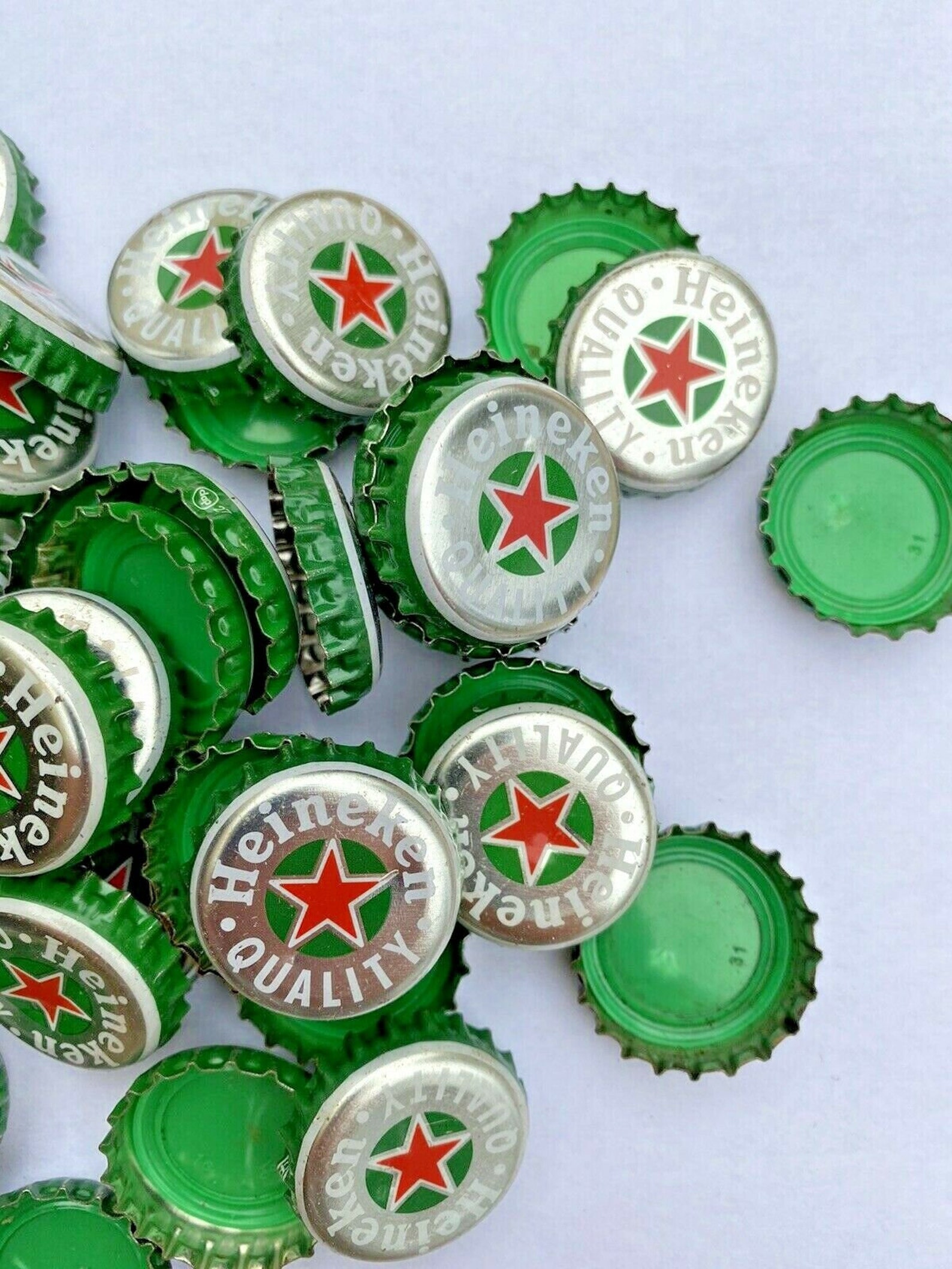 100 Green Heineken Beer Bottle Caps Fast Shipping great Etsy