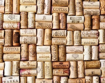 100 Recycled Wine Corks, Mixed Logos, Bulk Craft Supply
