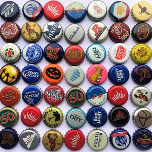 Beer Bottle Caps ((Assorted)) NO DENTS Beer Bottle Caps, Bottle Cap Lot for Craft Supplies, Beer Bottle Cap Assortment, Craft Bottle Caps