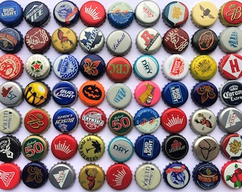 Beer Bottle Caps ((Assorted)) NO DENTS Beer Bottle Caps, Bottle Cap Lot for Craft Supplies, Beer Bottle Cap Assortment, Craft Bottle Caps