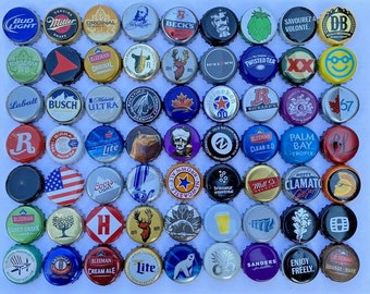 50 [[UNIQUE, ASSORTED}} Beer Bottle Caps, Great Value Fun Colors