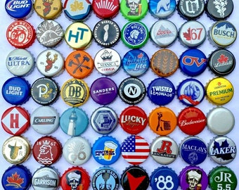 100 Beer Bottle Caps [[Assorted]] NO DENTS Beer Bottle Caps, Bottle Cap Lot for Craft Supplies, Beer Bottle Cap Assortment, Craft Bottle Cap