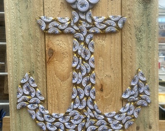Miller Lite Anchor Beer Cap Wall Art