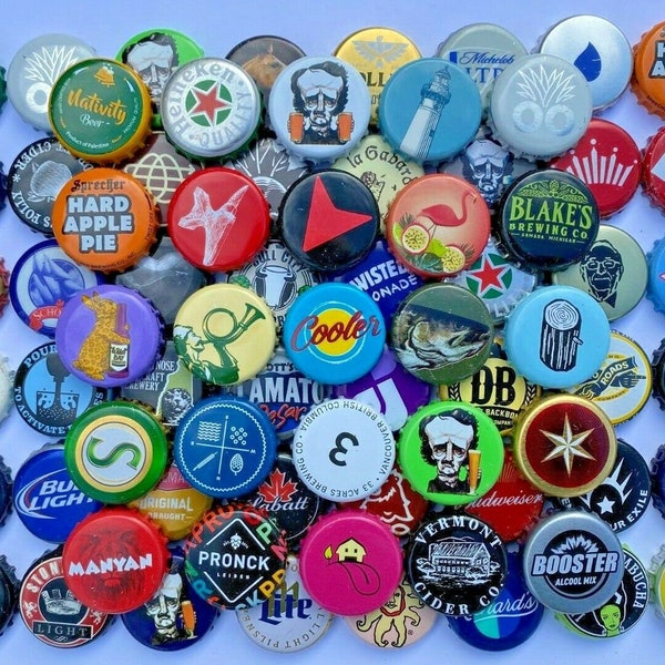 FREE INTERNATIONAL SHIPPING! 500 [[mixed, assorted, unique]] Beer Bottle Caps.