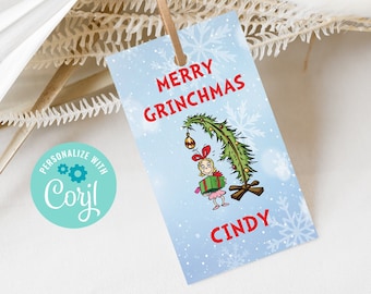 Grinchmas Thank you Tags Thank you Tags - Grinchmas thank you cards - Instant download favor gift cards