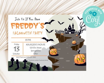 Halloween Party Invitation. Halloween Haunted House Party Invitation Spooky Party