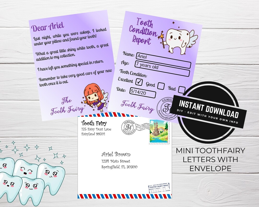 Personalized Letter From the Tooth Fairy Tooth Fairy Printable Mini ...
