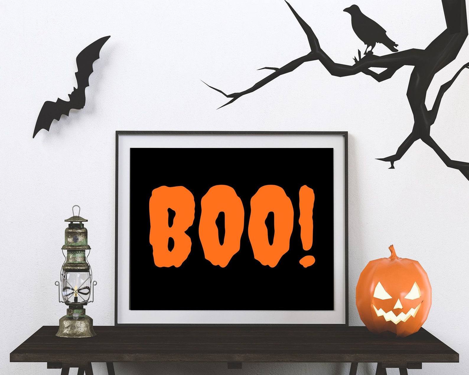 Boo Halloween Decoration Printable Sign Instant Download | Etsy