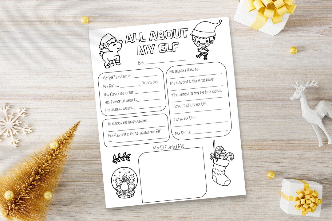 All About My Elf Printable. Elf Christmas Activity. Elf Activity. Boy ...