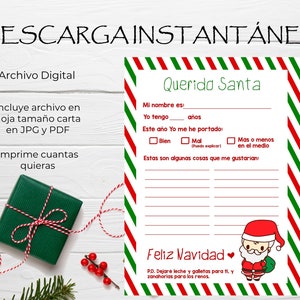 Carta a Santa en Español, Lista de deseos, Lista de Navidad para imprimir, Carta Querido San Nicolas image 2