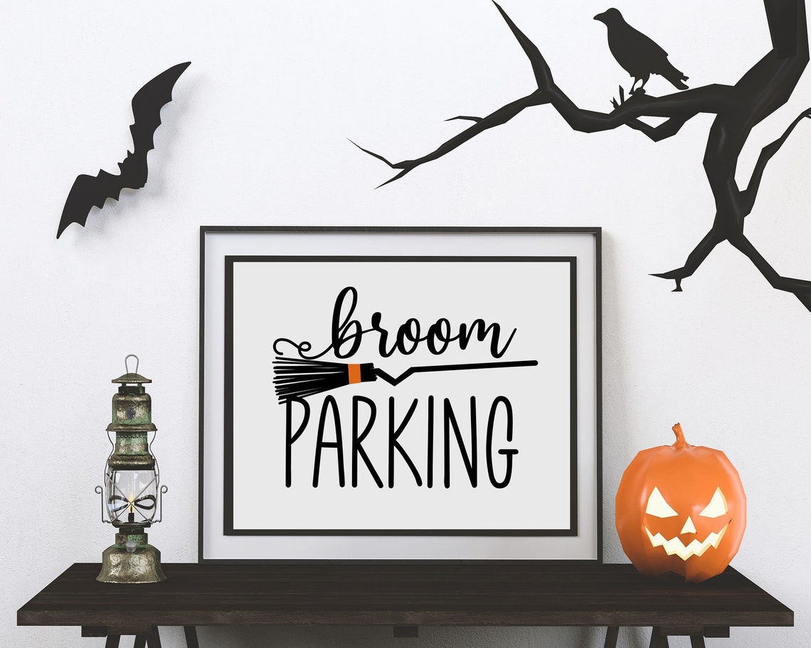 Broom Parking Halloween Decoration Printable Sign Instant - Etsy