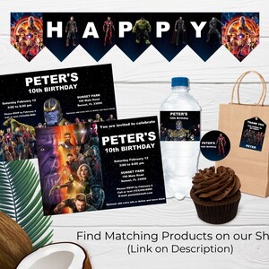 Avengers Infinity War Birthday Party Invitation Editable | Etsy