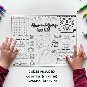 Personalized Wedding Activity Sheet | Editable Wedding Placemat ...