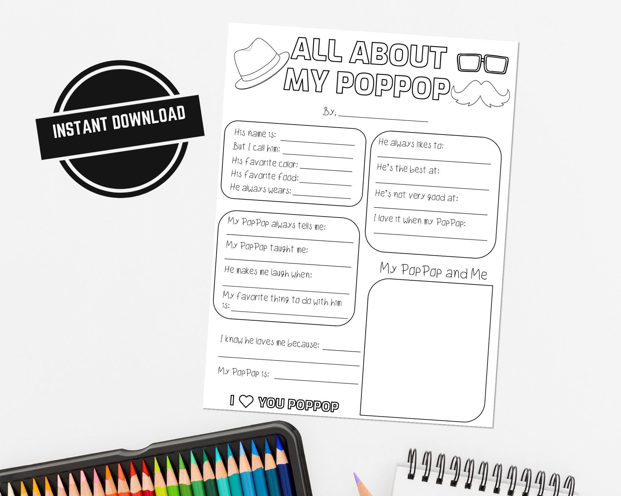 All About My Poppop Printable Father's Day Activity - Etsy UK