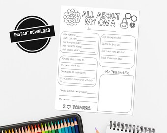 All About My Mum Printable Mother's Day Gift | Etsy