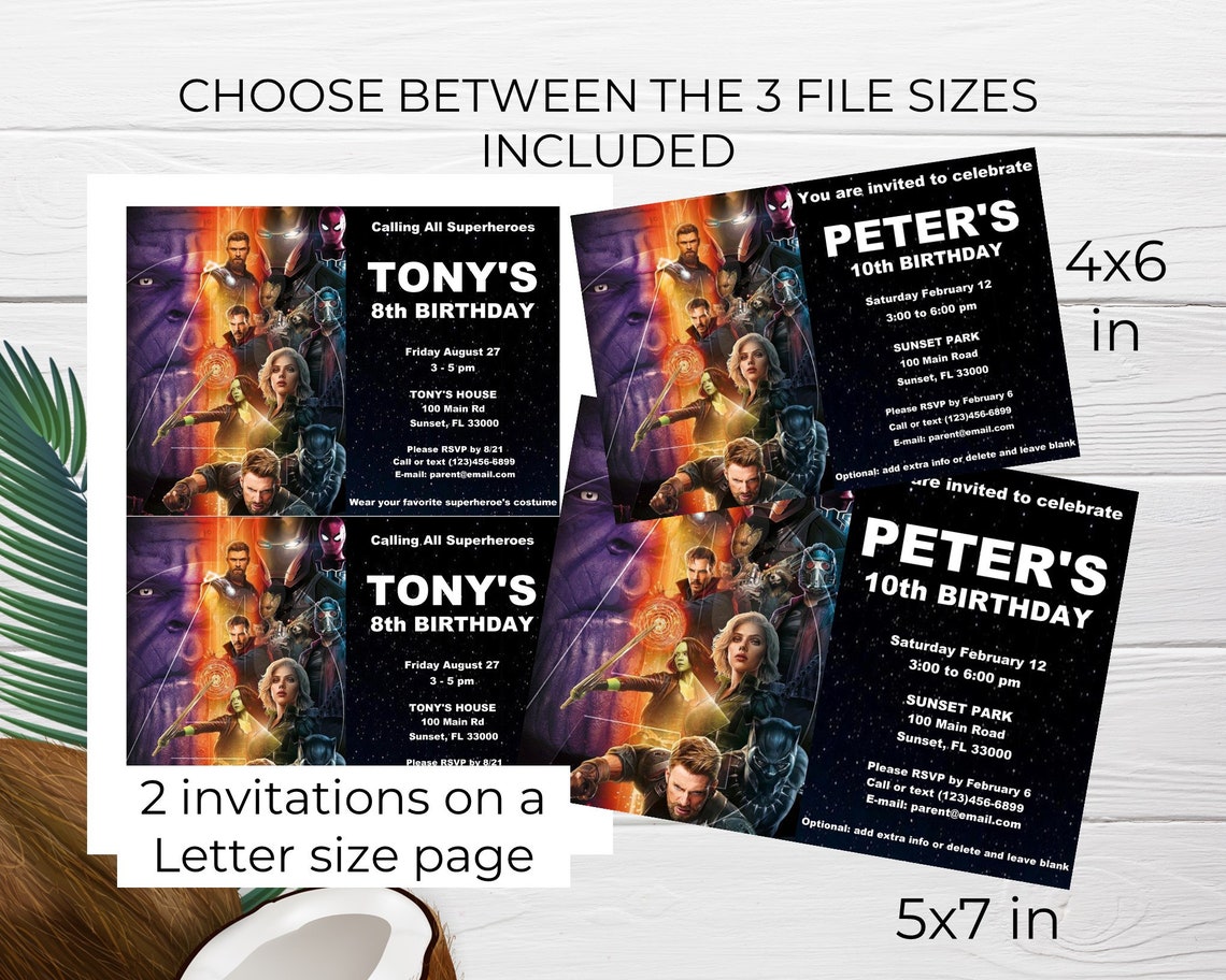 Avengers Infinity War Party Printables Free
