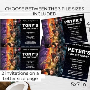 Avengers Infinity War Birthday Party Invitation Editable | Etsy