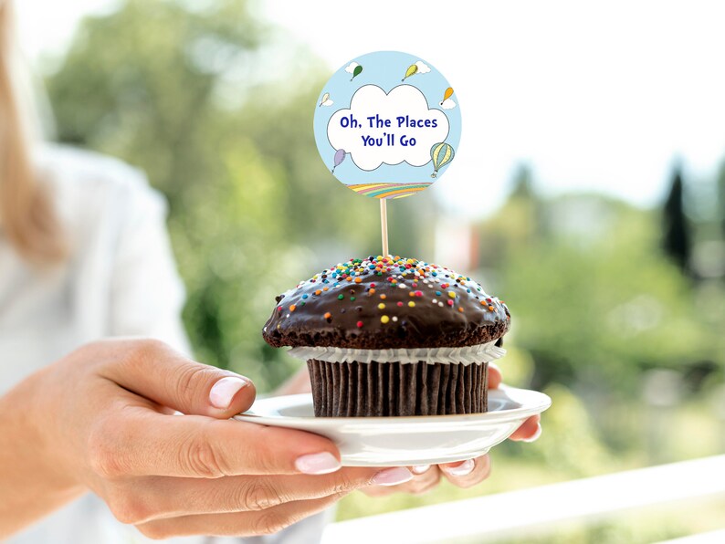 Hot Air Balloon Cupcake Toppers Editable. Hot Air Balloon - Etsy