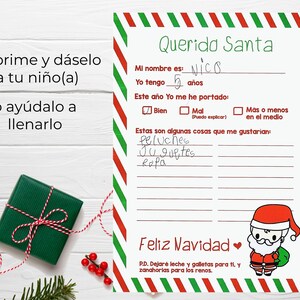 Carta a Santa en Español, Lista de deseos, Lista de Navidad para imprimir, Carta Querido San Nicolas image 3