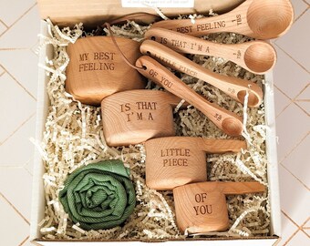 Mothers day gift from daughter, Mothers day gift box, Baking gifts, Measuring cups and spoons, Mothers day gift from son,