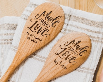 Engraved wooden spoons, Wooden cooking spoon, Baking gifts, Unique sister gift, 40th birthday gifts for women,