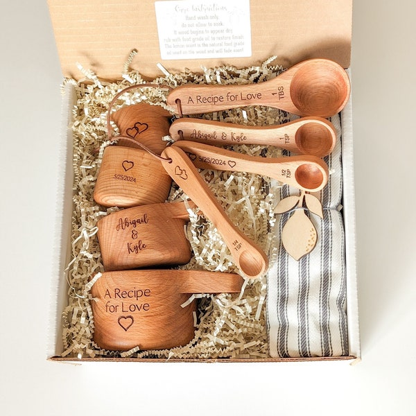 Measuring cups, Engagement gift box for couple, Bridal shower gift basket, Wedding gift for couple,