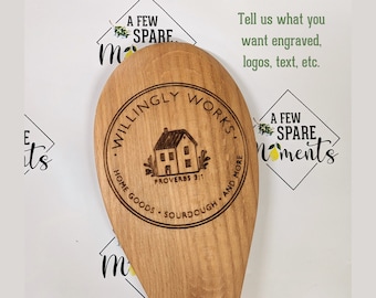 Engraved wooden spoon, Real estate marketing, Corporate gifts with logo, Client gifts,